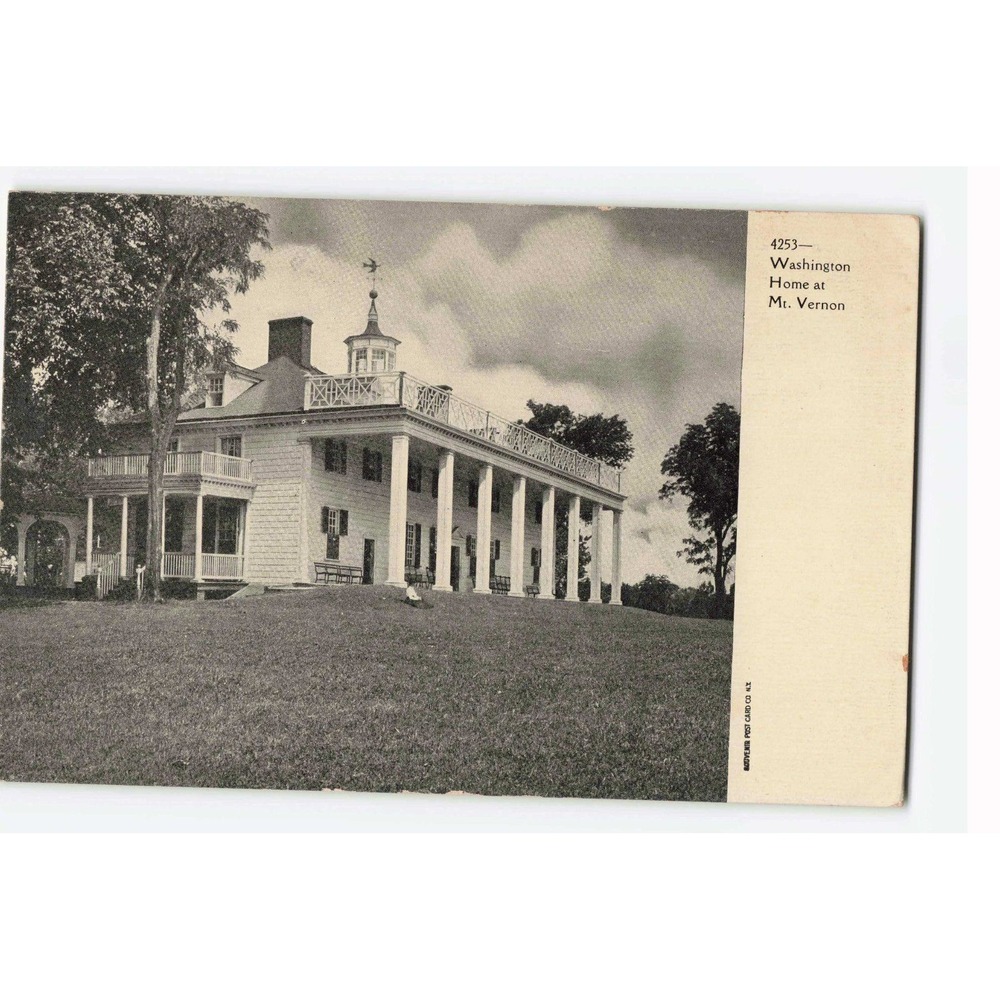 Vintage Washington Home at Mt Vernon Postcard 4253 Souvenir Post Card Co NY